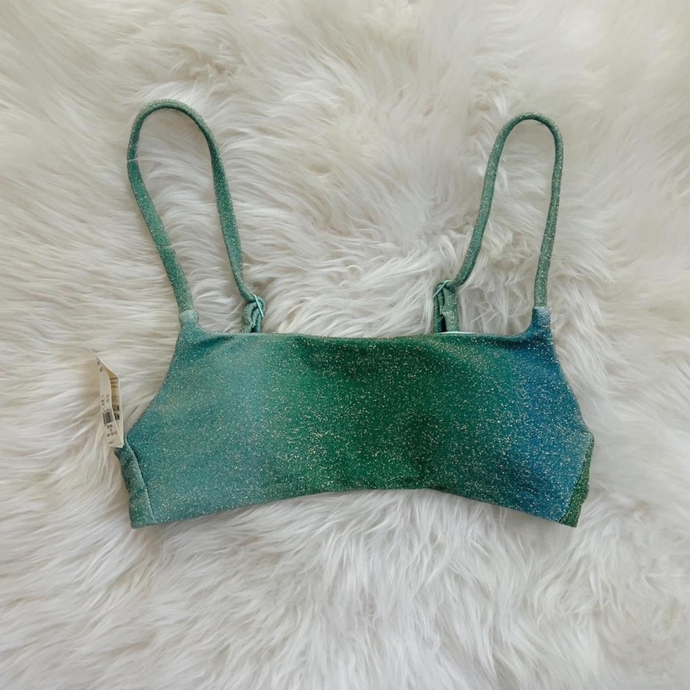 aerie sparkle straight scoop bikini top